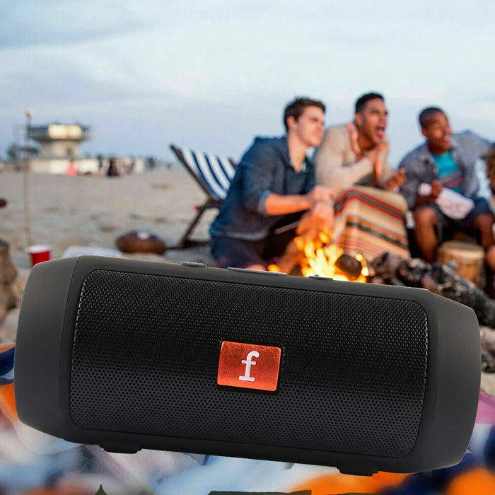 Portable Bluetooth Speaker | Wireless Stereo Speaker with Dual Speaker Design, USB & TF Card Playback, FM Radio, 800 mAh Battery, Compact Black Speaker for Home, Office, Travel & Outdoor Use