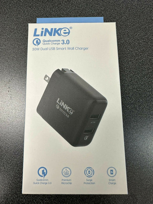 LiNKe 30W Dual USB Smart Wall Charger