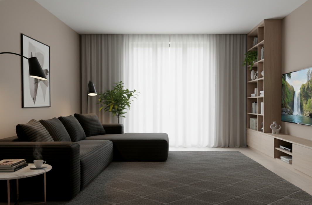 L-shape Sofa Bed, 104", Compressed Memory Foam Couch, boneless couch