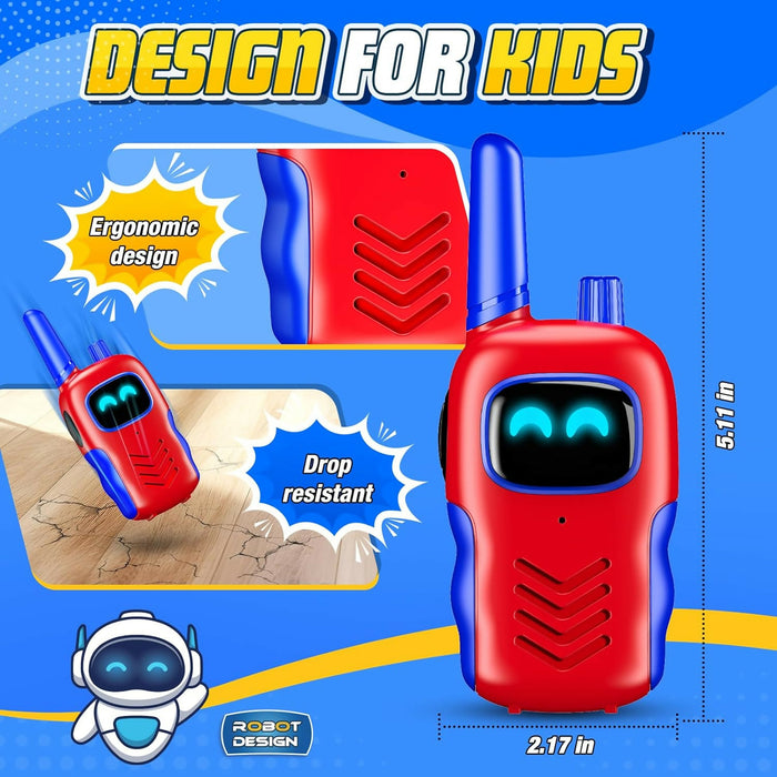 ROBOT DESIGN DM31 Walkie Talkies for kids 3+ (Red & Blue)