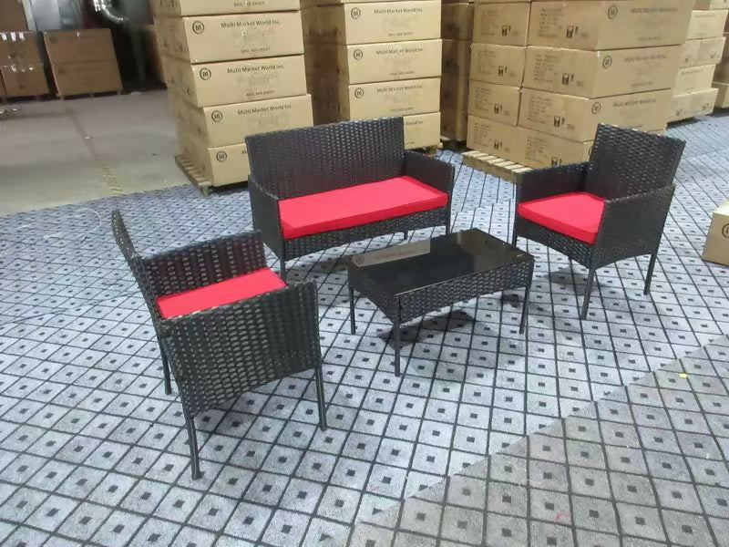 4-Piece Small Patio Sofa Set, for Balcony, Deck