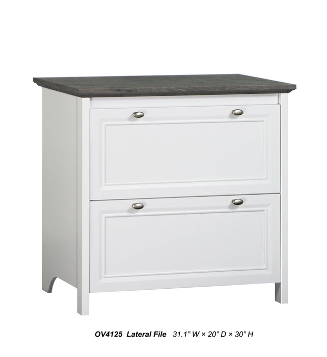 Maxxus Olivia Grey Oak and White Finish 2 Drawer Lateral Filing Cabinets
