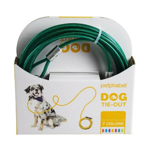PETPHABET 4.5M Dog Tie-Out, Heavy Duty Tie Out Cable for Large Size Dogs Up To 50LBS(Random Color)