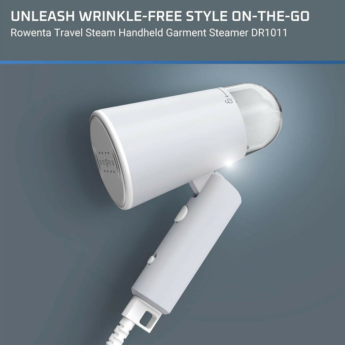Rowenta Easy Travel 蒸汽衣物蒸汽機 2.3 盎司水箱容量，可折疊手持蒸汽機，輕鬆去皺，1100 瓦，便攜，熨燙，布料，旅行必備品
