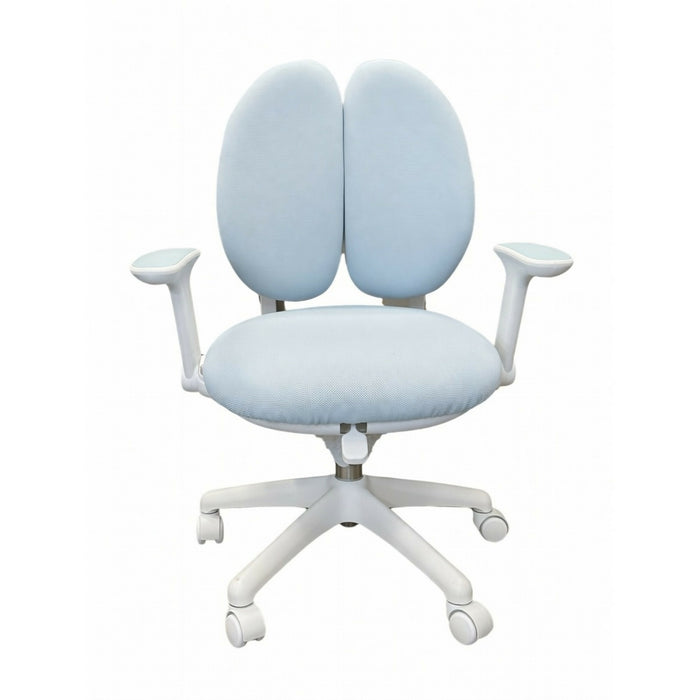 Kids Ergonomic Study Chair Height Adjustable Desk Chair with Dual Back Support & Armrests Rolling Swivel Computer Chair for Students 85–101cm Blue Home School Seat