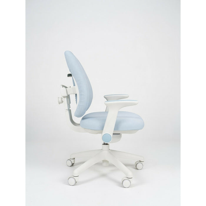 Kids Ergonomic Study Chair Height Adjustable Desk Chair with Dual Back Support & Armrests Rolling Swivel Computer Chair for Students 85–101cm Blue Home School Seat