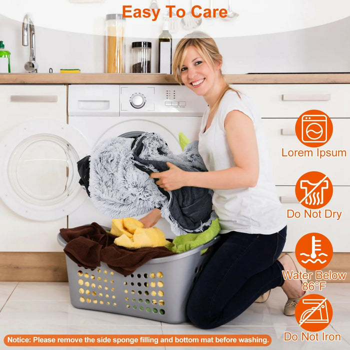 Extra-Large Calming Dog Bed 174×110 cm with Blanket & Pillow, Ultra-Soft Plush Orthopedic Foam Support, Washable Cover, Non-Slip Bottom – XXL Comfort Bed for Large Dogs & Multi-Pets – Grey