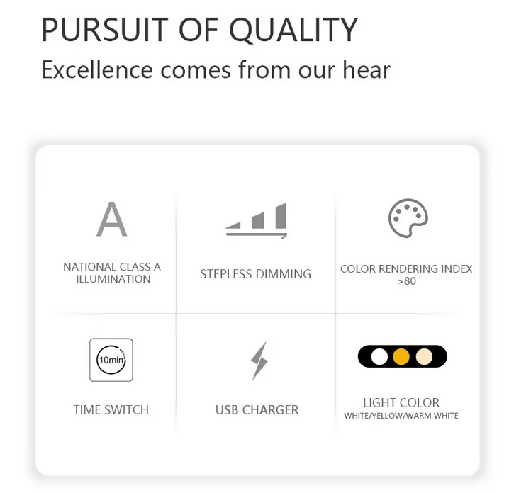 3段亮度觸控式護眼學習檯燈 | Touch Control LED Desk Lamp | 3-Level Brightness 3000K–6000K