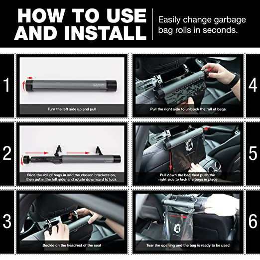 ICON BEST Garbage holder with bag for car rear seat