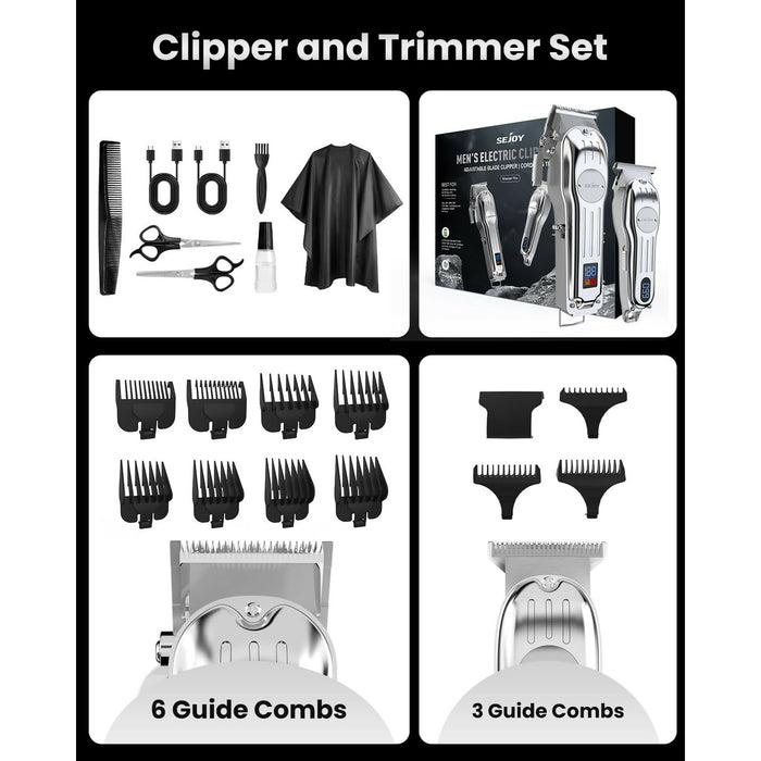 Cordless Hair Clipper and T-Blade Trimmer Set, Gold