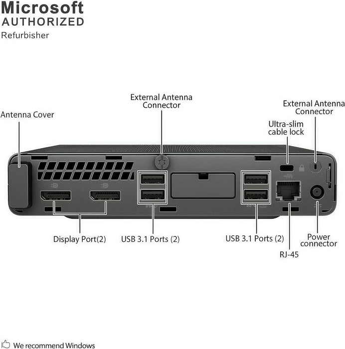 [Refurbished] HP EliteDesk 800 G4 Desktop Mini PC