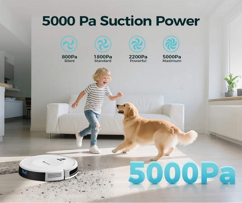 2-in-1 Robot Vacuum , Wi-Fi, APP/Voice Control, 150min Runtime-Black