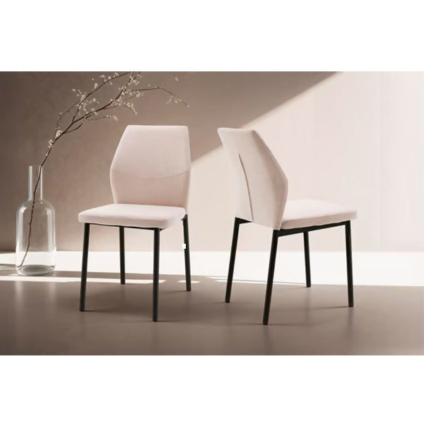 GOLDFAN Set of 4 Fabric Dining Chairs, Metal legs with Soft Paded Chairs for Home