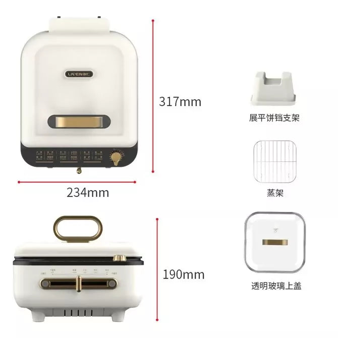 利仁 2盤獨立控溫 煎烙火鍋燉湯炒涮烤一體機 | Electric Hot Pot & BBQ Grill Combo |1500W