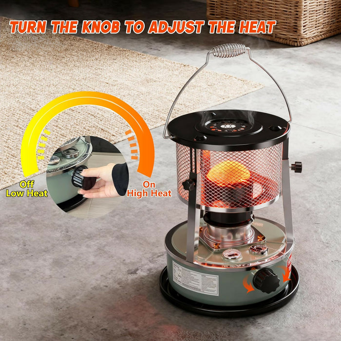 5.2L Kerosene Stove Designed For Outdoor Camping, Ice Fishing, And Home Heating, Offering Dual-Purpose Use For Heating And Cooking