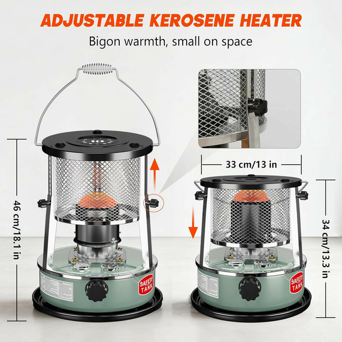 5.2L Kerosene Stove Designed For Outdoor Camping, Ice Fishing, And Home Heating, Offering Dual-Purpose Use For Heating And Cooking