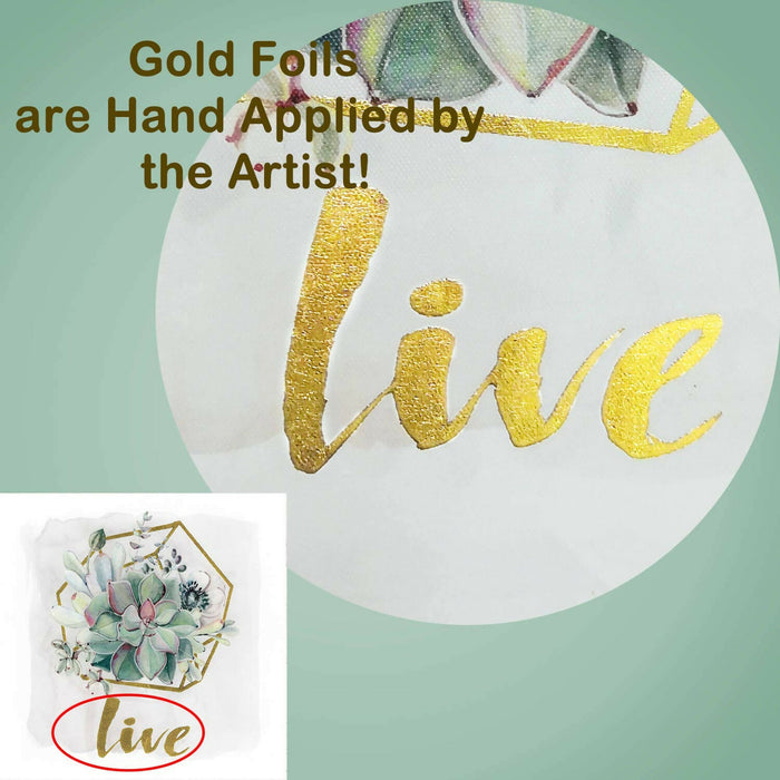 Floral Canvas Wall Art Set, 3 Piece Gold Foil, 20 x 20 in