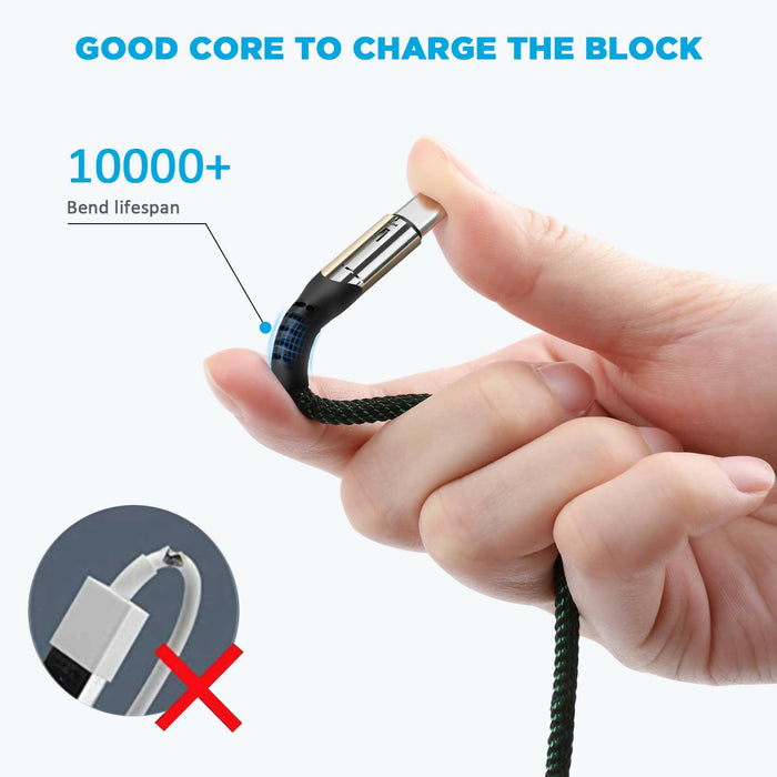 Multi Charging Cable, Bismdky 2Pack 4FT Nylon Braided Universal 4 in 1 Multiple USB Cable 3A Charging ，with Dual Phone/USB-C/Micro-USB Port Adapter Connectors for Cell Phones Tablets and More