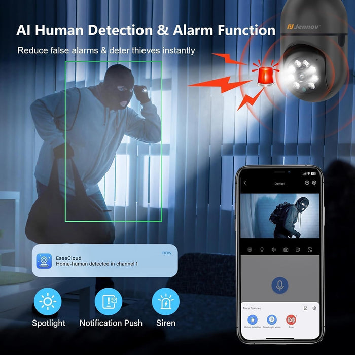2K Light Bulb Security Camera Wireless, Indoor Light Socket Cameras for Home Security, Motion Detection, 355°, Color Night Vision, 5G/2.4G WiFi, Screw in