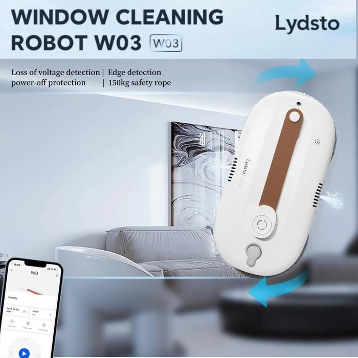 小米有品 Lydsto W03擦窗机，3200Pa吸力机器人，双喷嘴超声波设计，3种清洁模式，APP智能控制，室内/室外高层窗户智能擦窗机