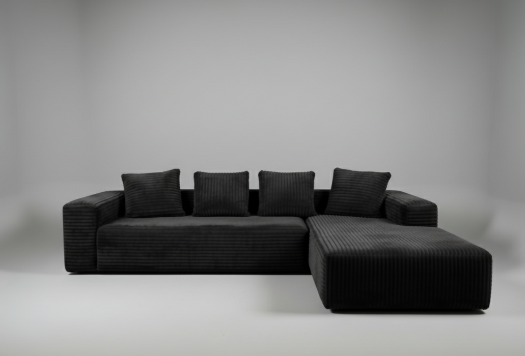 L-shape Sofa Bed, 104", Compressed Memory Foam Couch, boneless couch