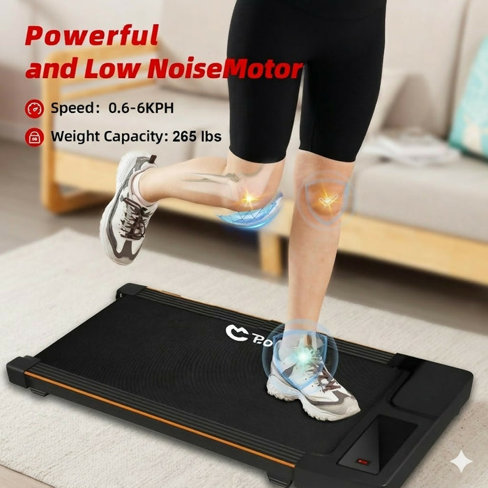 2-in-1 Under Desk Walking Pad Treadmill, Portable Compact Treadmill with Remote Control, Low-Profile Design, Wider Running Area, Home Office Fitness Machine for Walking and Light Jogging