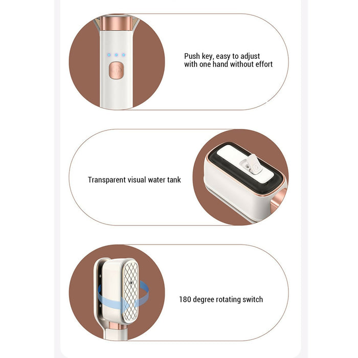 Portable Handheld Garment Steamer Iron, 2-in-1 Travel Clothes Steamer with 180° Rotating Handle, Ceramic-Coated Panel, Compact 609g Design, Dry & Steam Iron for Home and Travel,Thoughtful Mother's Day Gift for Her