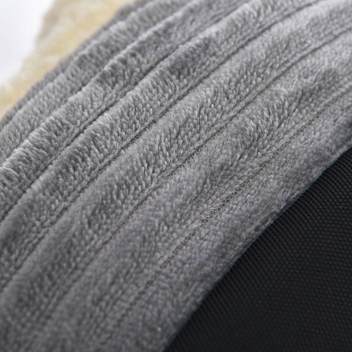 Round Self-Warming Pet Bed for Cats & Small Dogs, Plush Sherpa-Style Cozy Cuddler Bed, Heat-Reflective Non-Electric Design, Grey/Cream, 22 in, Indoor Resting Bed