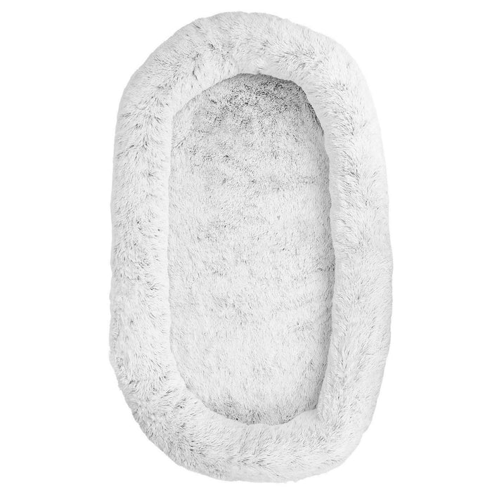 Extra-Large Calming Dog Bed 174×110 cm with Blanket & Pillow, Ultra-Soft Plush Orthopedic Foam Support, Washable Cover, Non-Slip Bottom – XXL Comfort Bed for Large Dogs & Multi-Pets – Grey