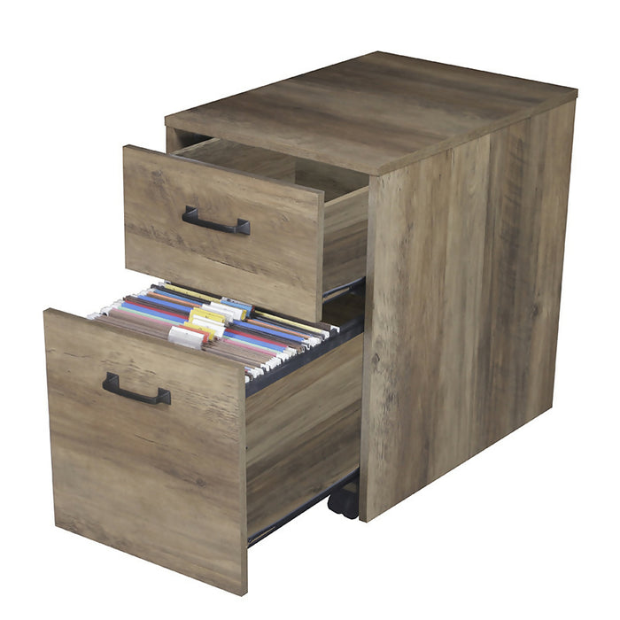 Maxxus 2 Drawers Rustic Oak Mobile File Storage Cabinet