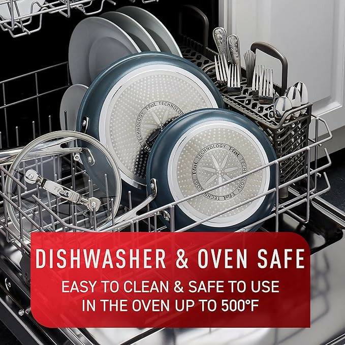 T-fal 無限量平底鍋，耐用鉑金不沾塗層，3夸脫，灰色