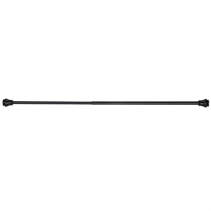 Black Tension Shower Curtain Rod, Decorative Metal Bathroom Curtain Rod with Classic Finial Ends, 62 in / 157.48 cm, No-Drill Style for Bathroom, Shower, Tub and Apartment Use
