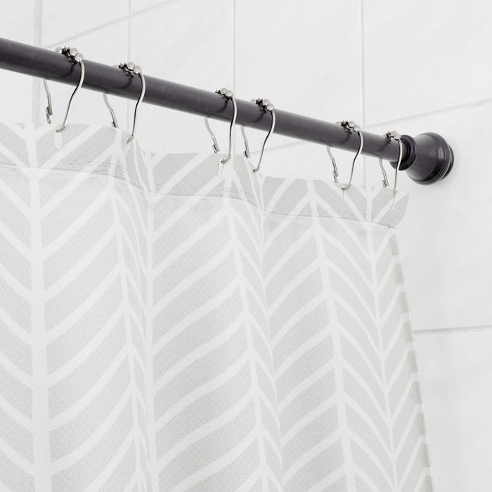 Black Tension Shower Curtain Rod, Decorative Metal Bathroom Curtain Rod with Classic Finial Ends, 62 in / 157.48 cm, No-Drill Style for Bathroom, Shower, Tub and Apartment Use