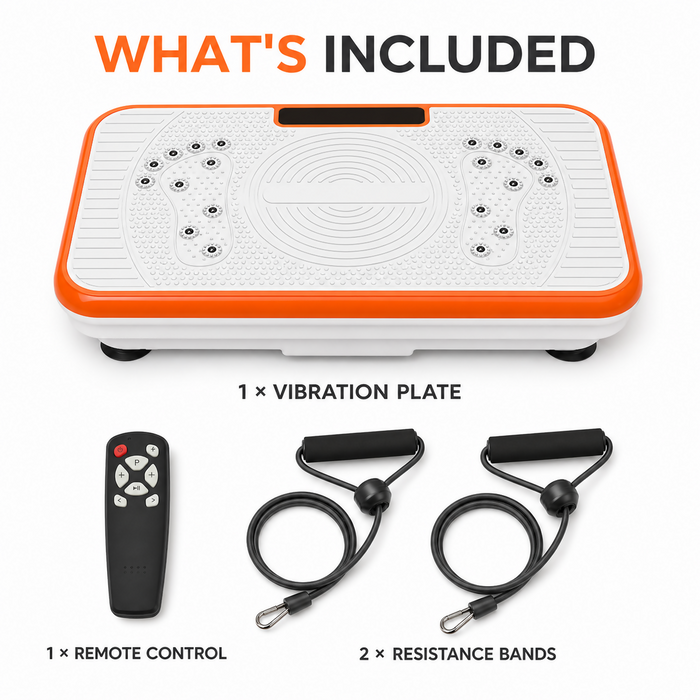 Whole Body Vibration Plate, 99 Speeds, Remote & Resistance Bands, Home Fitness