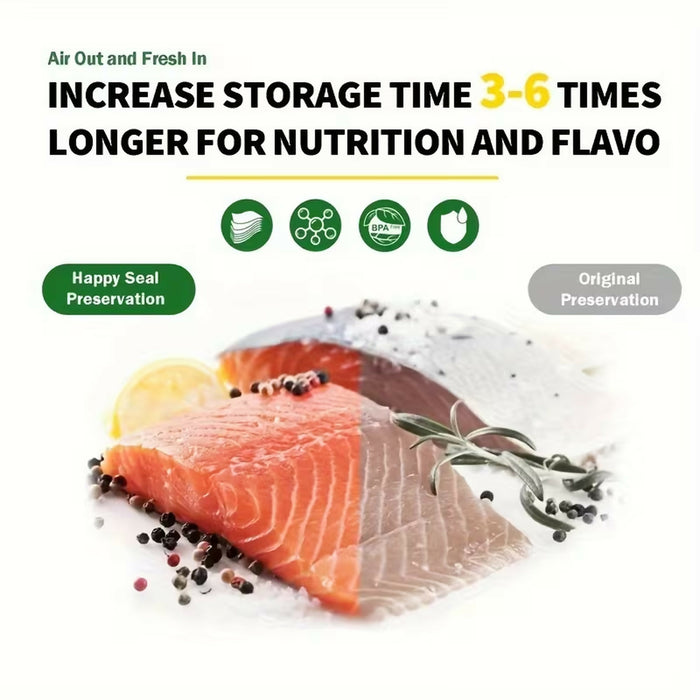 Vacuum Sealer Bags 50 Pack Pre-Cut Food Storage Pouches, Textured One-Side Design, Easy Tear, Compatible with Vacuum Sealer Machines 25 x 50 cm Kitchen Use