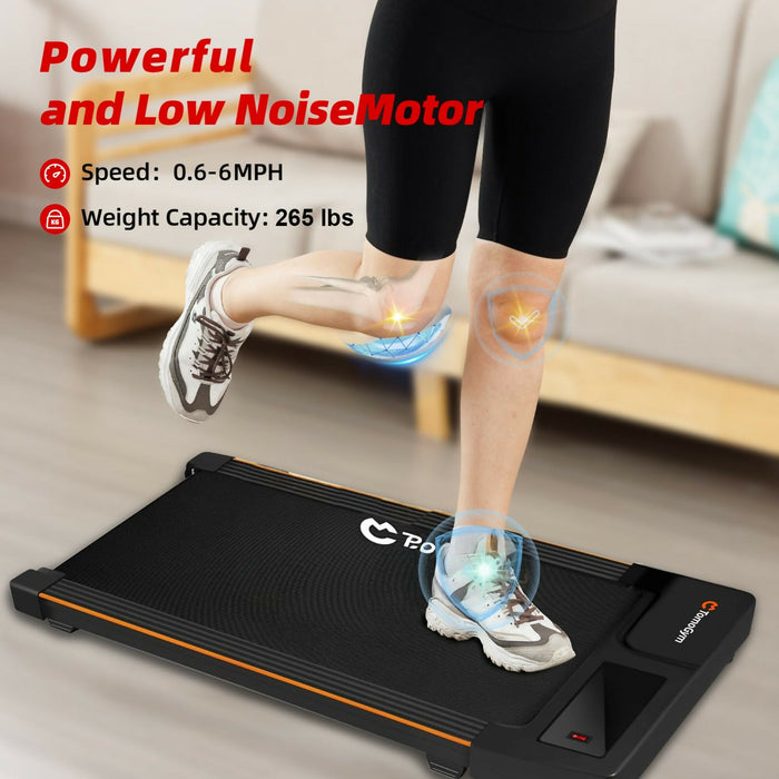 Walking Pad Under Desk Treadmill 2.5 HP Quiet Motor, 0.6–3.8 MPH, 0–5% Manual Incline, LED Display, Remote Control, 265 lb Capacity, Compact Portable Walking Treadmill for Home Office