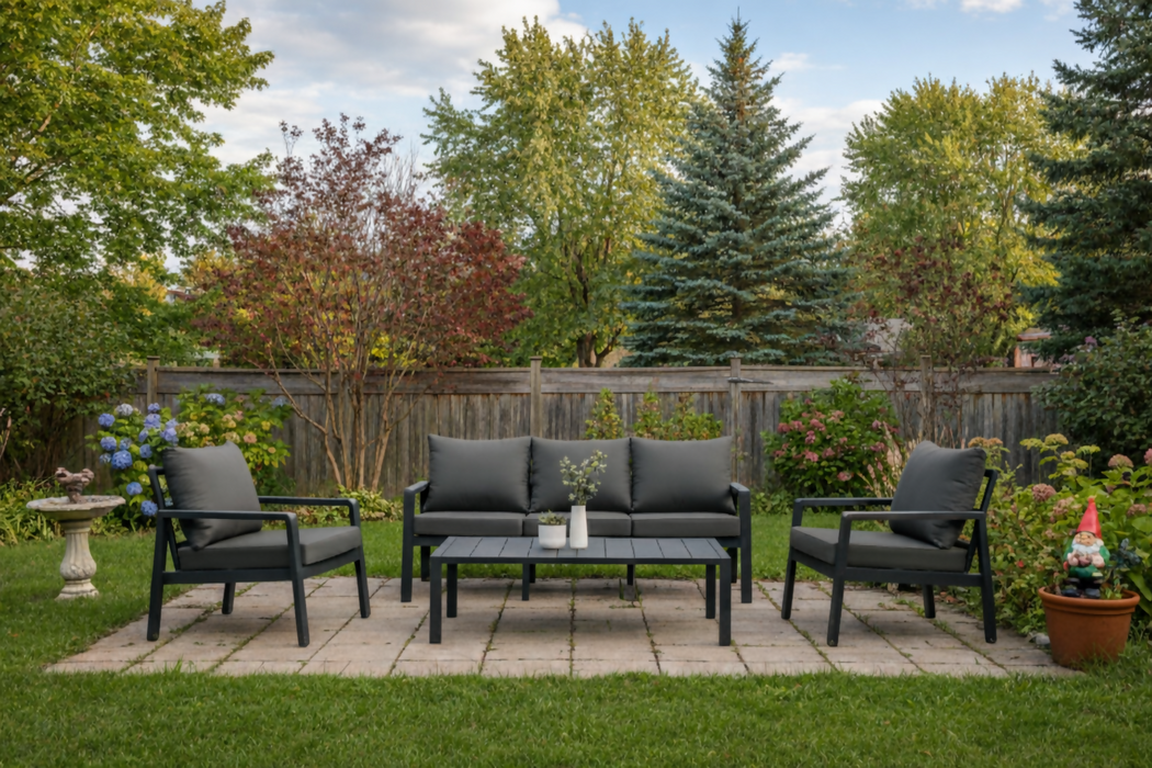 4-Piece Heavy Duty Steel , Outdoor Sofa Set, Outdoor Patio Conversation Set