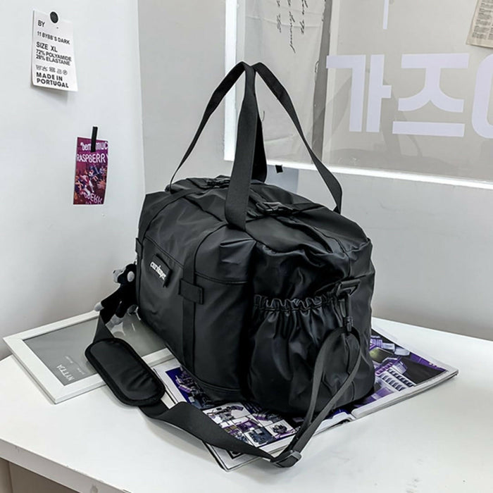 Large Black Duffle Bag | Lightweight Shoulder Travel Bag with Adjustable Strap, Carry Handles, Side Pockets, Spacious 56cm Weekender Gym Bag for Travel, Sports, School & Daily Use