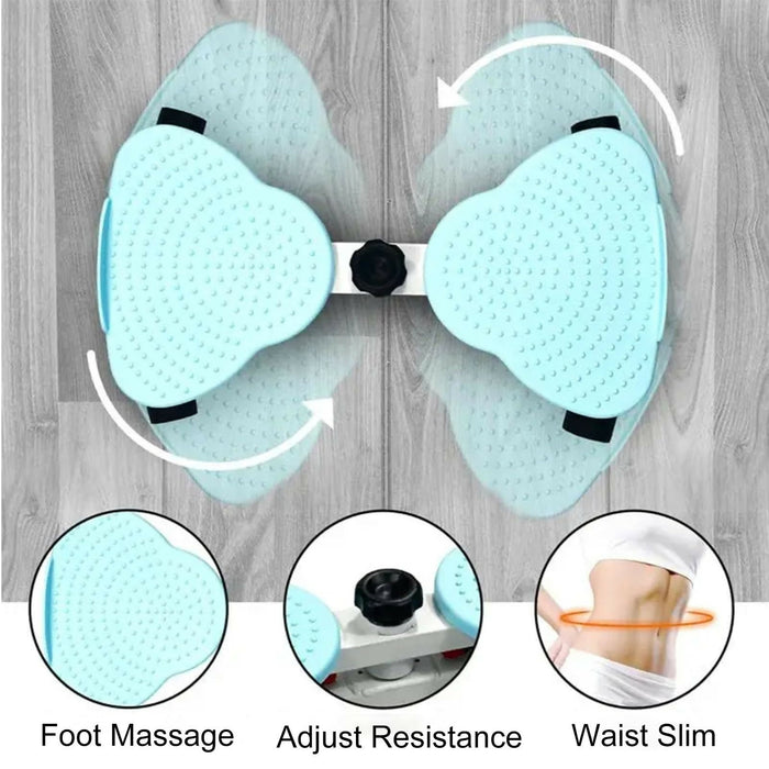 Waist Twister Board with Resistance Bands, Adjustable Resistance Twisting Fitness Tool, Anti-Slip Foot Massage Pedals, Balance Exercise Board for Home Workout, Core Training and Full Body Exercise