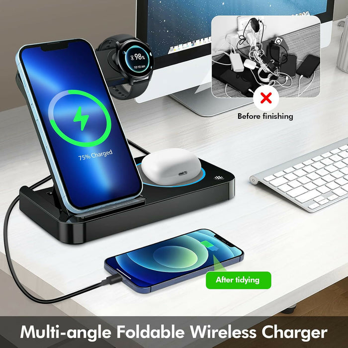 四合一折疊無線充電座｜4-in-1 Foldable Wireless Charger