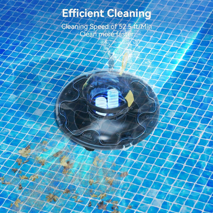 小米有品 Lydsto 无线机器人泳池清洁机 - 适用于地上泳池的自动泳池真空吸尘器 - 内置水传感器技术 - 双驱动电机可持续 60 分钟 非常适合长达 45 英尺的扁平泳池，P1 Mini