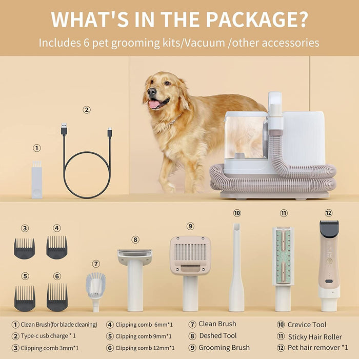 Refurbish Redroad Dog Grooming Kit 5 8 12 Kpa Pet Grooming Vacuum 400W Powerful Suction Dog Grooming Clippers professional 1.3L Cat Vacuum for