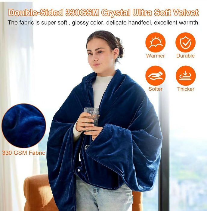 Heated Blanket Battery Operated,Portable Electric Blanket,Heating Blanket 10000mAH,61”x34” USB Heated Blanket Throw,3 Levels Temperature,Flannel Electric Throw Blanket for Home,Office,Camping,Travel