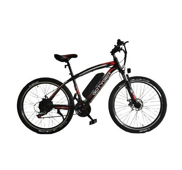 GoTyger GOTBY1082 Electric Mountain Bike with up to 100km Battery Life - Black (open Box, fully assembled)