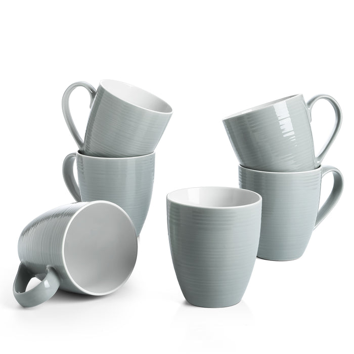 中式水纹咖啡杯纯色陶瓷马克杯简约经典 灰色Ceramic Coffee Cups-Grey