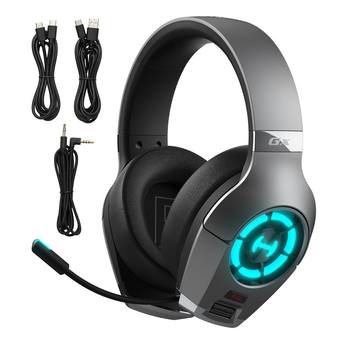 HECATE by Edifier GX 高分辨率遊戲耳機，適用於 PS4/PS5/PC/Switch/Xbox 遊戲手柄 - USB/Type-C/3.5 毫米有線遊戲耳機，帶麥克風 RGB 照明 - ENC 降噪 - 50 毫米驅動器（灰色）