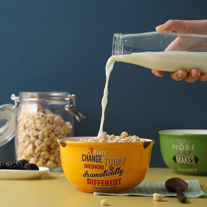 美式复古谷物早餐碗 励志标语 沙拉水果碗Grain Bowl
