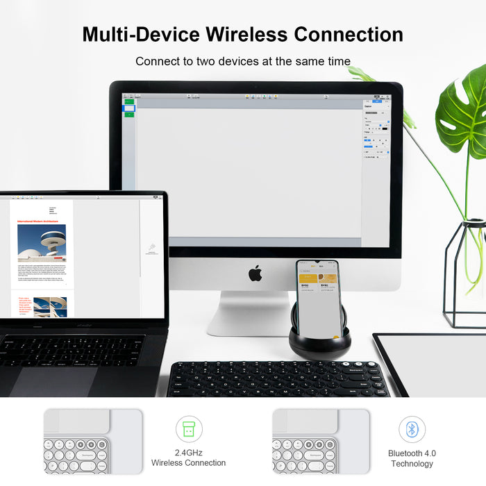 MIIIW K07 Wireless Dual Mode Bluetooth Keyboard-Black
