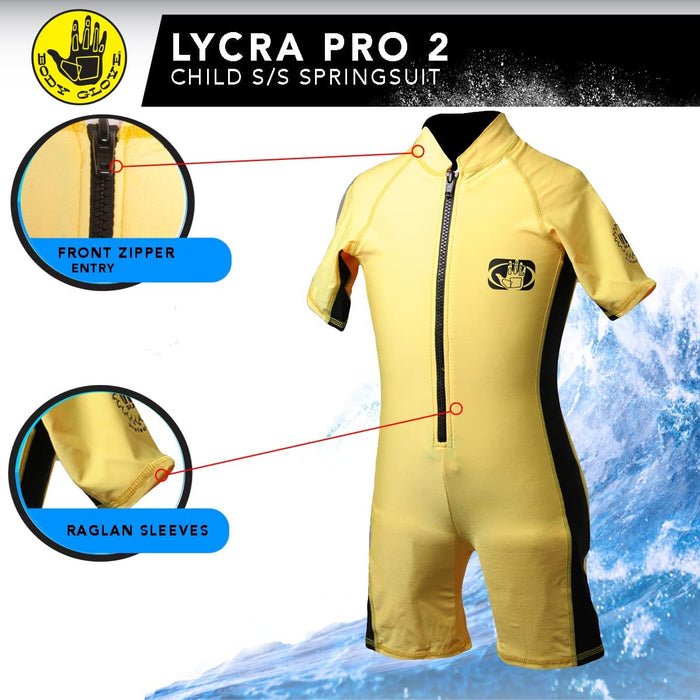 Body Glove 8OZ LYCRA SPRINGSUIT BLACK/YELLOW