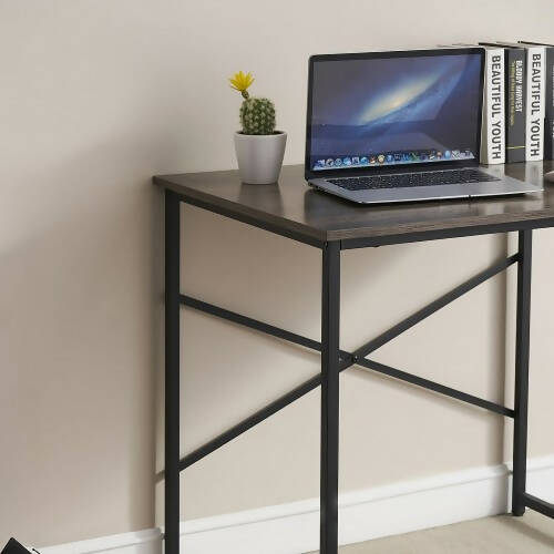 31.5 吋小型家庭辦公桌，80 x 60 公分緊湊型電腦桌，帶金屬框架，適合小空間、辦公室